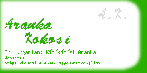 aranka kokosi business card